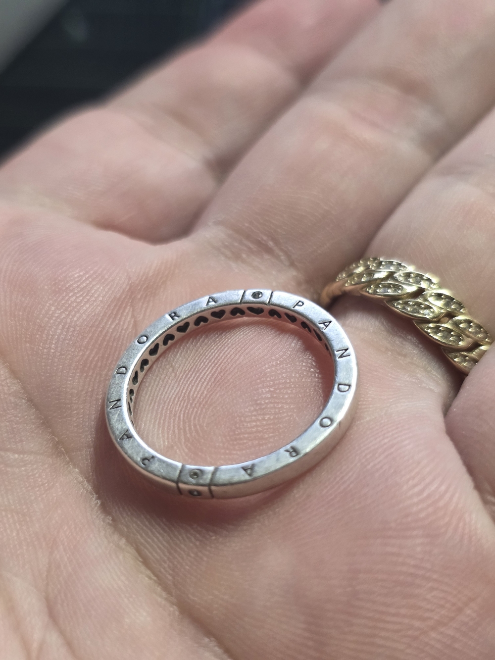 Pandora Sterling Silver Heart Band Ring - Picture 1 of 7